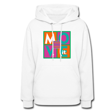 XZAKA Women "Move It" Motivational Hoodie - W1432 - white