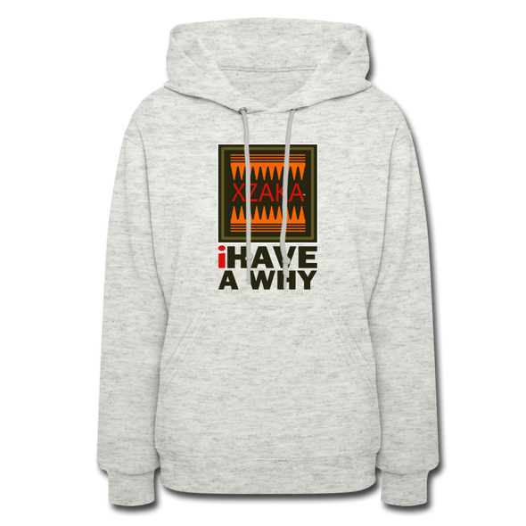 XZAKA Women "i Have a Why" Motivational Hoodie - W1437 - heather oatmeal