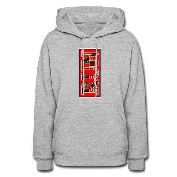 XZAKA Women "Run" Motivational Hoodie - W1438 - heather gray