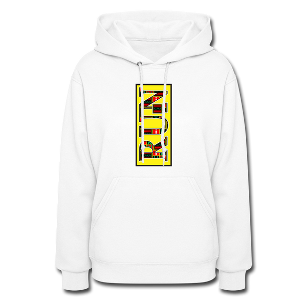 XZAKA Women "Run" Motivational Hoodie - W1439 - white