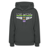 XZAKA Women "Never Give Up" Motivational Hoodie - W1442 - asphalt