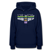 XZAKA Women "Never Give Up" Motivational Hoodie - W1442 - navy