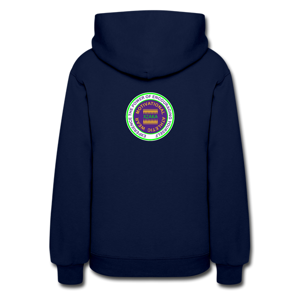 XZAKA Women "Never Give Up" Motivational Hoodie - W1442 - navy