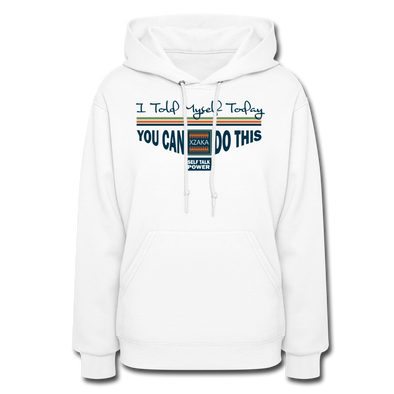 XZAKA Women "You Can Do This" Motivational Hoodie - W1443 - white