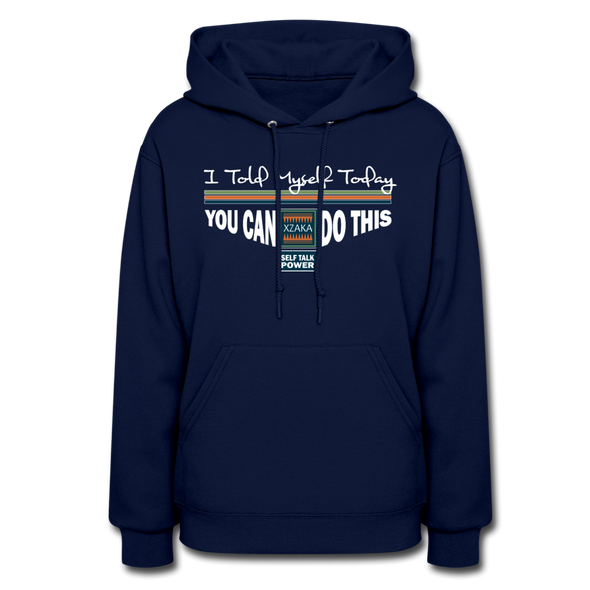 XZAKA Women "You Can Do This" Motivational Hoodie - W1444 - navy