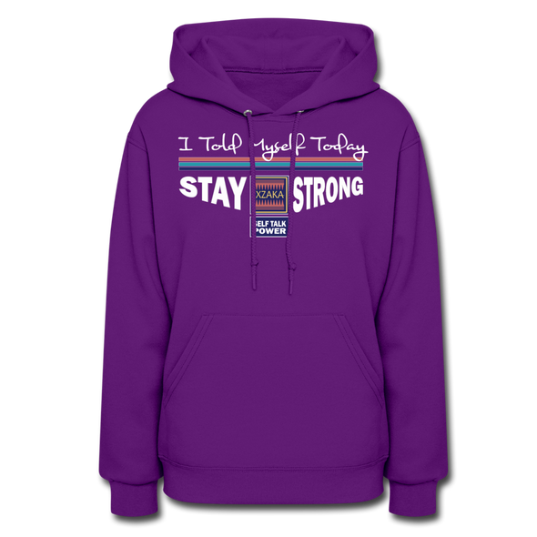 XZAKA Women "Stay Strong" Motivational Hoodie - W1448 - purple