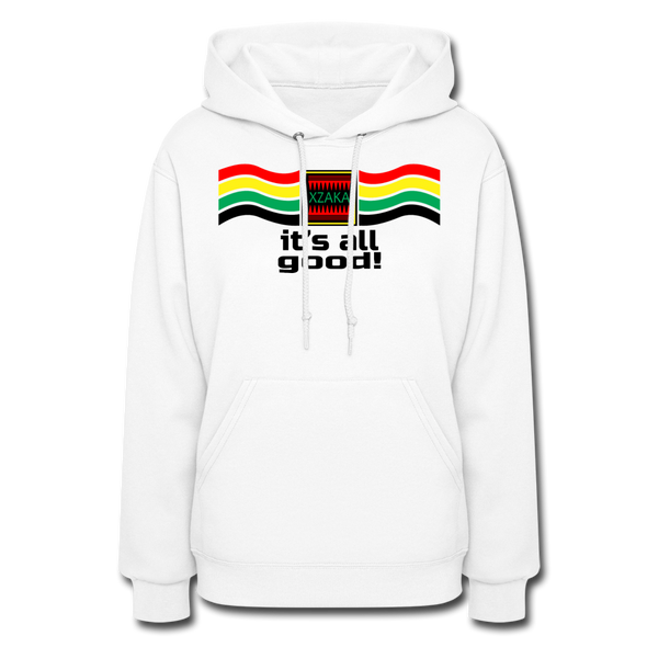 XZAKA Women "It's All Good" Motivational Hoodie - W1449 - white