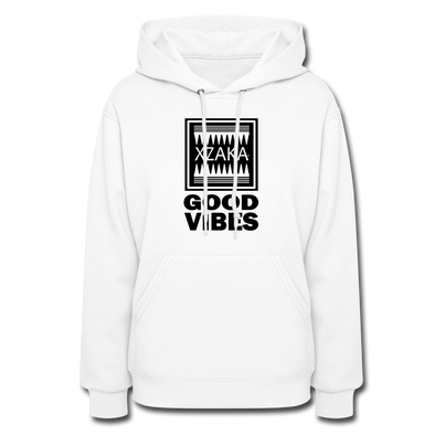 XZAKA Women "Good Vibes" Motivational Hoodie - W1452 - white