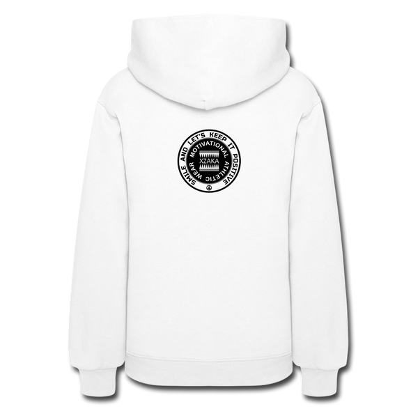 XZAKA Women "Good Vibes" Motivational Hoodie - W1452 - white