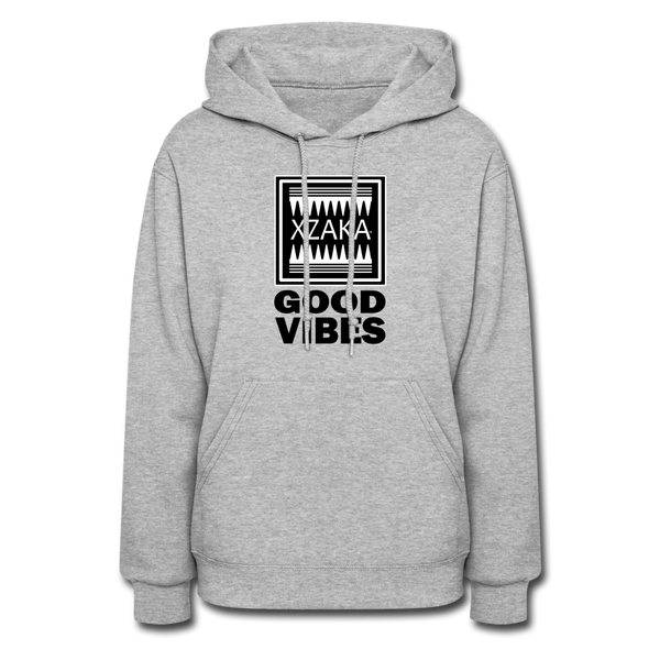 XZAKA Women "Good Vibes" Motivational Hoodie - W1452 - heather gray