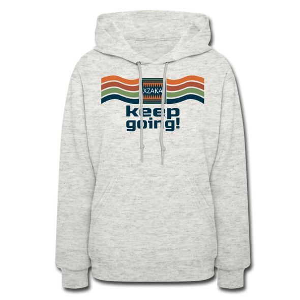 XZAKA Women "Keep Going" Motivational Hoodie - W1450 - heather oatmeal