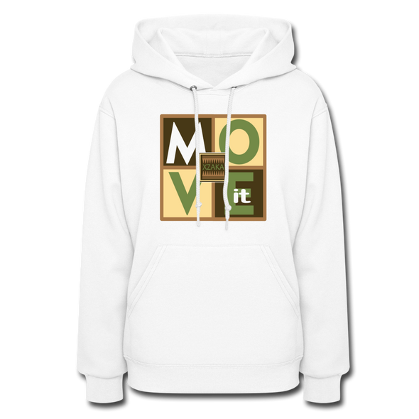 XZAKA Women "Move It" Motivational Hoodie - W1453 - white