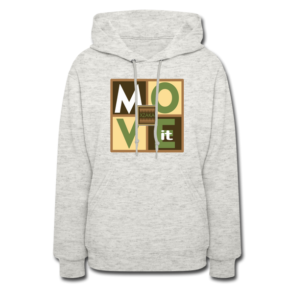 XZAKA Women "Move It" Motivational Hoodie - W1453 - heather oatmeal