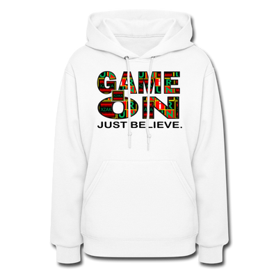 XZAKA Women "Game On" Motivational Hoodie - W1454 - white