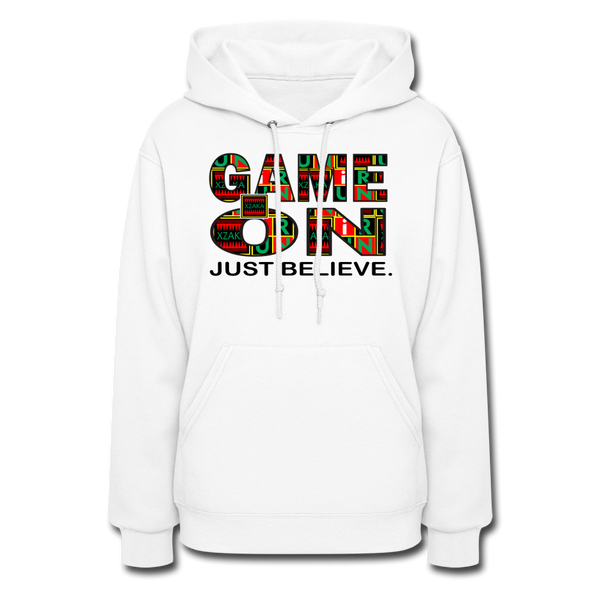 XZAKA Women "Game On" Motivational Hoodie - W1454 - white