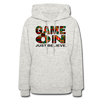 XZAKA Women "Game On" Motivational Hoodie - W1454 - heather oatmeal