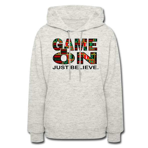 XZAKA Women "Game On" Motivational Hoodie - W1454 - heather oatmeal