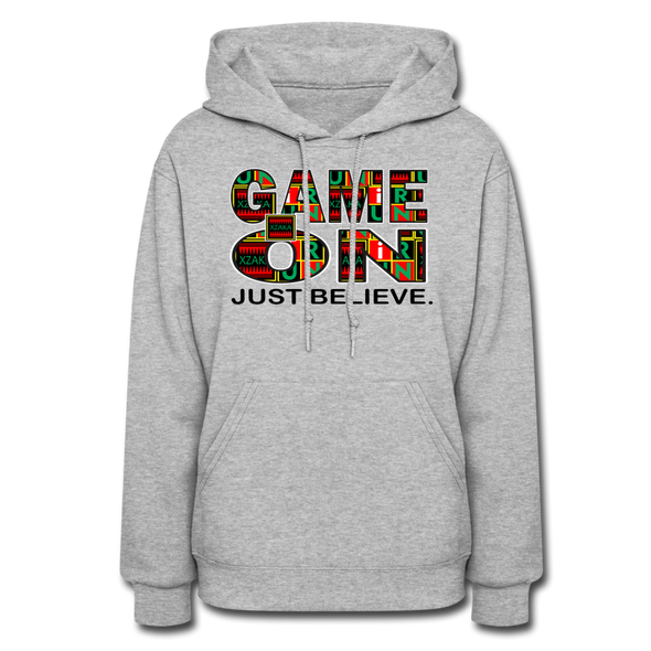 XZAKA Women "Game On" Motivational Hoodie - W1454 - heather gray