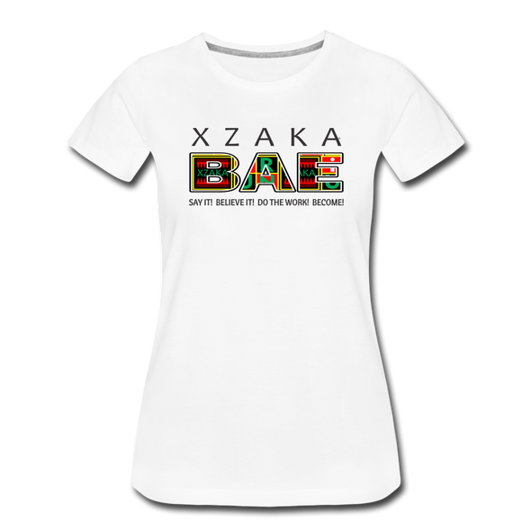 XZAKA - Women "BAE" Motivational T-Shirt - W2278 - white