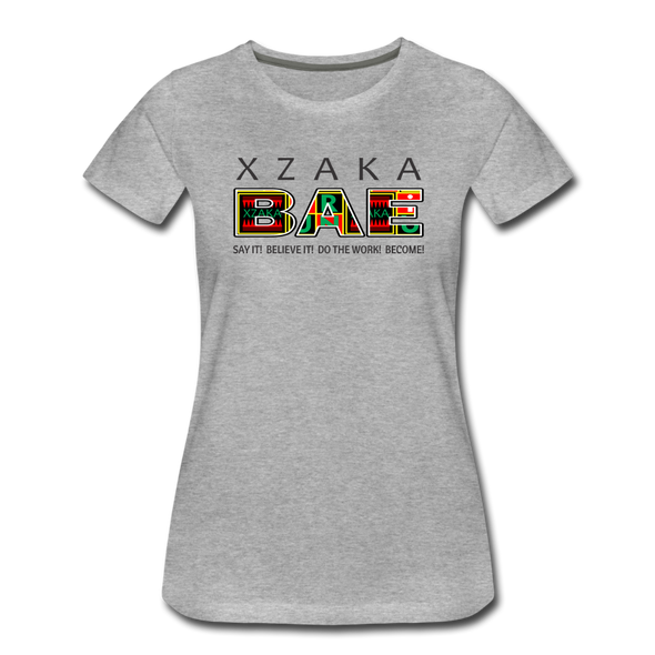 XZAKA - Women "BAE" Motivational T-Shirt - W2278 - heather gray