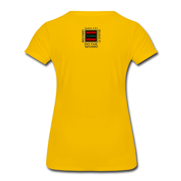 XZAKA - Women "BAE" Motivational T-Shirt - W2278 - sun yellow