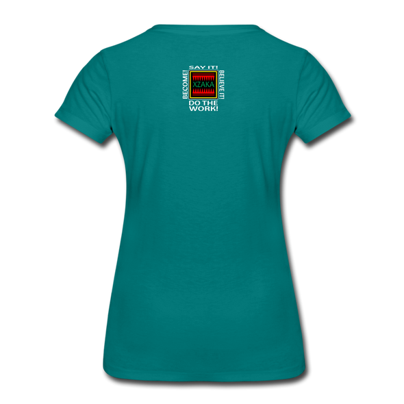 XZAKA - Women "BAE" Motivational T-Shirt - W2278-2 - teal