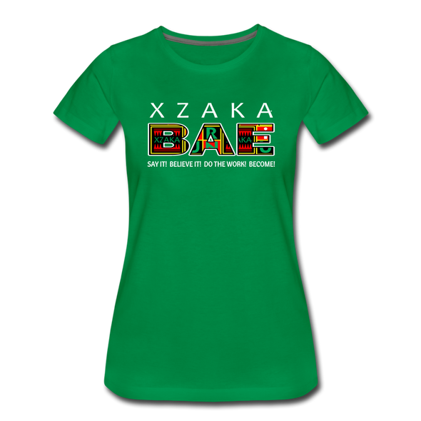 XZAKA - Women "BAE" Motivational T-Shirt - W2278-2 - kelly green