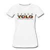 XZAKA - Women "YOLO" Motivational T-Shirt - W2279 - white