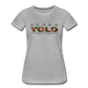 XZAKA - Women "YOLO" Motivational T-Shirt - W2279 - heather gray