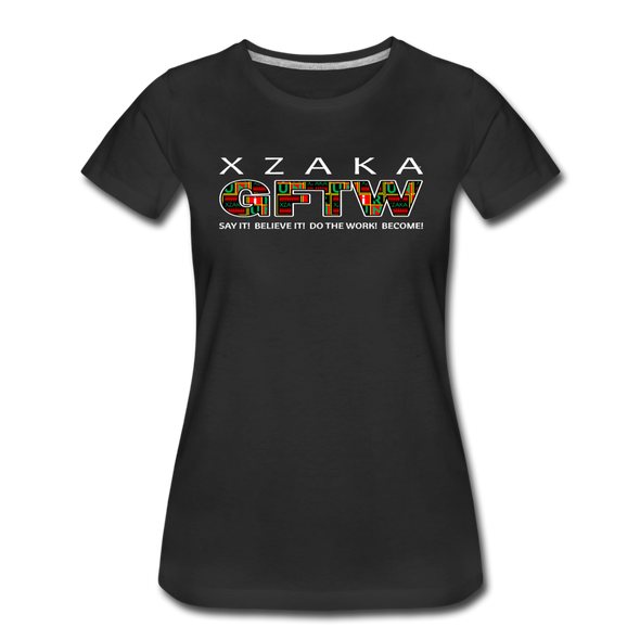 XZAKA - Women "GFTW" Motivational T-Shirt - W2280-2 - black