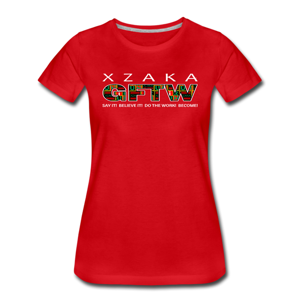 XZAKA - Women "GFTW" Motivational T-Shirt - W2280-2 - red