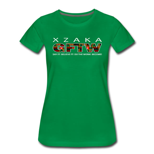 XZAKA - Women "GFTW" Motivational T-Shirt - W2280-2 - kelly green