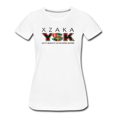 XZAKA - Women "YSK" Motivational T-Shirt - W2277 - white