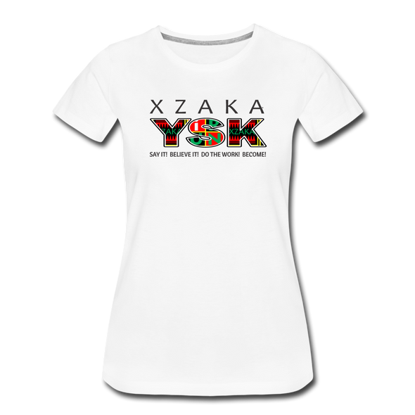 XZAKA - Women "YSK" Motivational T-Shirt - W2277 - white