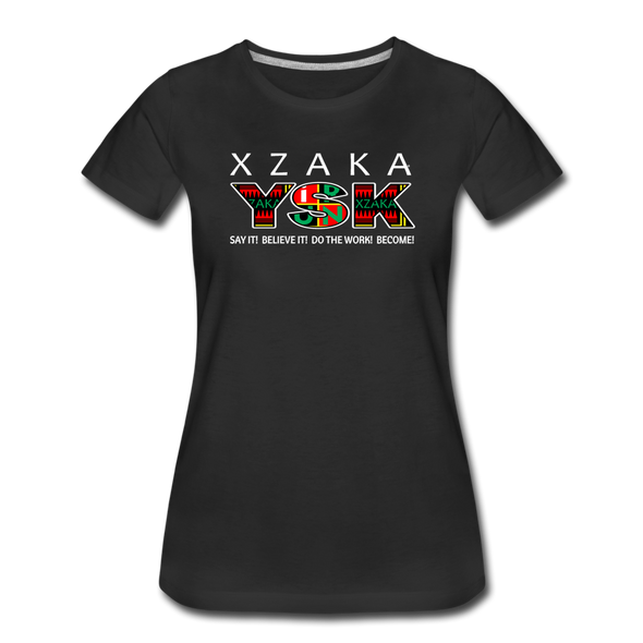 XZAKA - Women "YSK" Motivational T-Shirt - W2277-2 - black