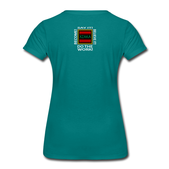 XZAKA - Women "YSK" Motivational T-Shirt - W2277-2 - teal