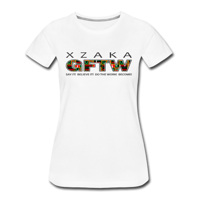 XZAKA - Women "GFTW" Motivational T-Shirt - W2279-2 - white