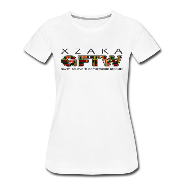 XZAKA - Women "GFTW" Motivational T-Shirt - W2279-2 - white