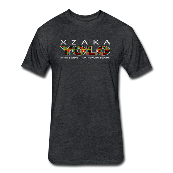 XZAKA - Men "YOLO" Motivational T-Shirt - W2269-2 - heather black