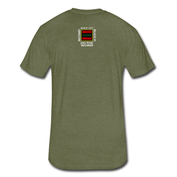 XZAKA - Men "YOLO" Motivational T-Shirt - W2269-2 - heather military green