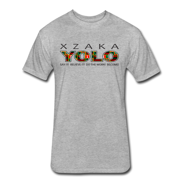 XZAKA - Men "YOLO" Motivational T-Shirt - W2269 - heather gray