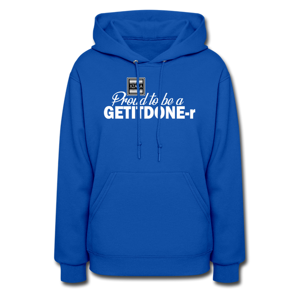 XZAKA Women "GETITDONE-r" Motivational Hoodie - W1455 - royal blue