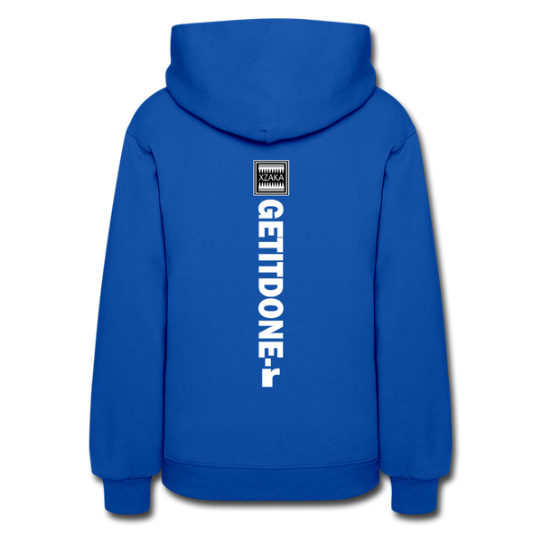 XZAKA Women "GETITDONE-r" Motivational Hoodie - W1455 - royal blue