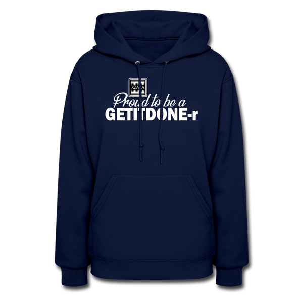 XZAKA Women "GETITDONE-r" Motivational Hoodie - W1455 - navy