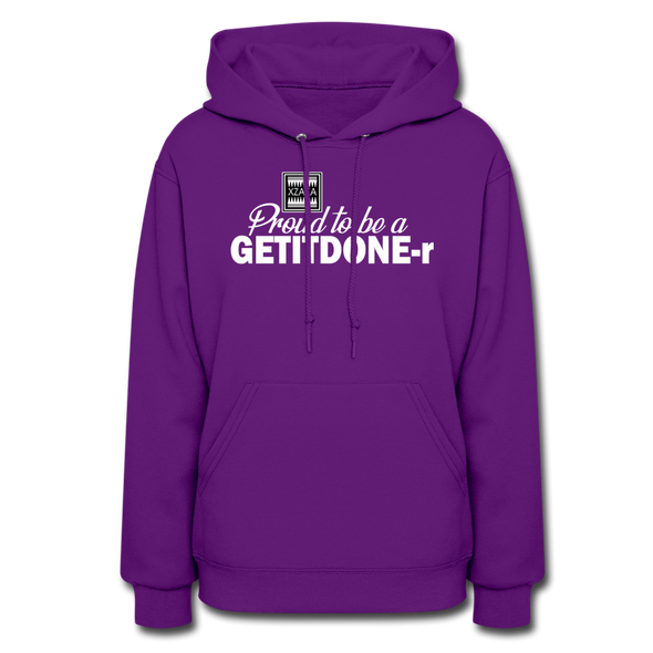 XZAKA Women "GETITDONE-r" Motivational Hoodie - W1455 - purple