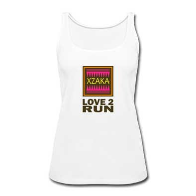 XZAKA Women "Love2Run" Motivational Tank Top - W5155 - white