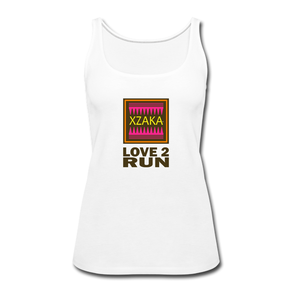 XZAKA Women "Love2Run" Motivational Tank Top - W5155 - white