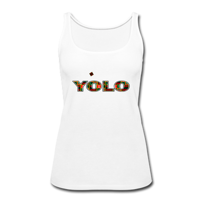 XZAKA Women "YOLO" Motivational Tank Top - W5158 - white