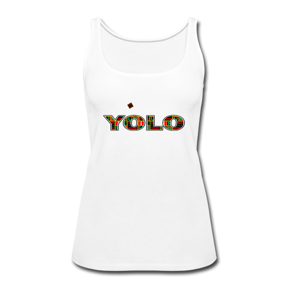 XZAKA Women "YOLO" Motivational Tank Top - W5158 - white