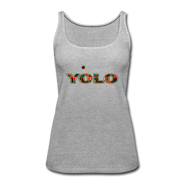 XZAKA Women "YOLO" Motivational Tank Top - W5158 - heather gray